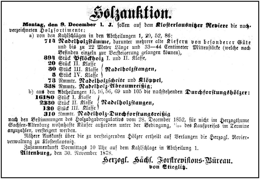 1878-11-30 Kl Holzauktion